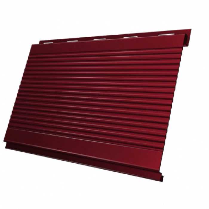 Металлический сайдинг Grand Line Вертикаль 0.5 мм gofr Velur с пленкой RAL 3005 красное вино